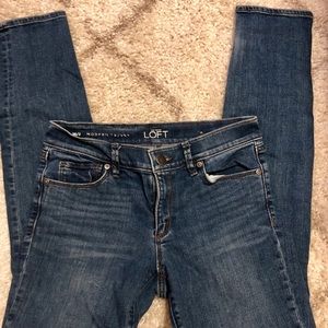 Loft Modern Skinny Jeans in Mid Indigo Wash